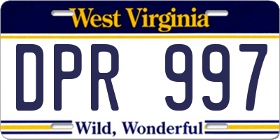 WV license plate DPR997