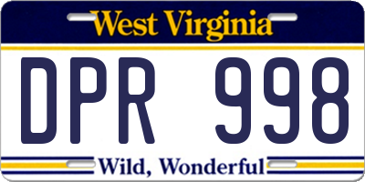 WV license plate DPR998