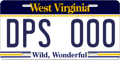 WV license plate DPS000