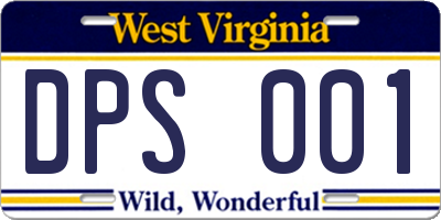 WV license plate DPS001