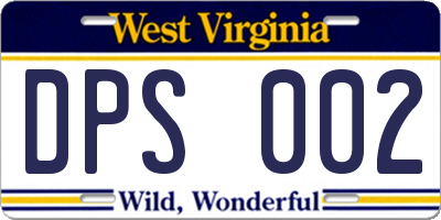 WV license plate DPS002
