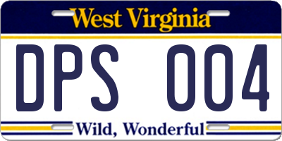 WV license plate DPS004