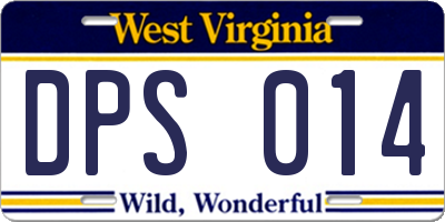 WV license plate DPS014
