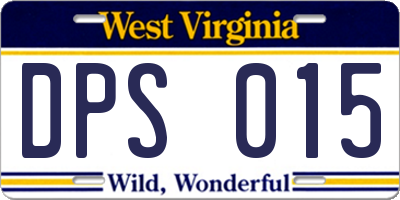 WV license plate DPS015