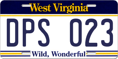WV license plate DPS023