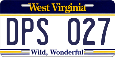 WV license plate DPS027