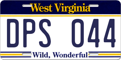 WV license plate DPS044