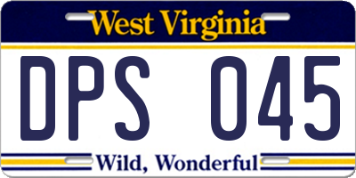 WV license plate DPS045