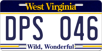 WV license plate DPS046