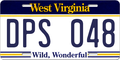 WV license plate DPS048