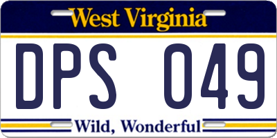 WV license plate DPS049