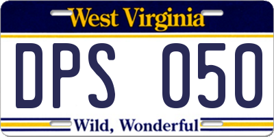 WV license plate DPS050
