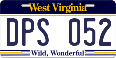WV license plate DPS052
