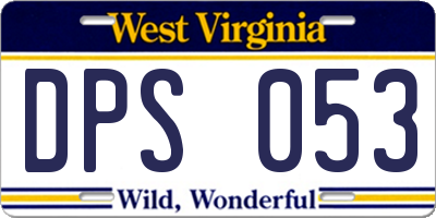 WV license plate DPS053