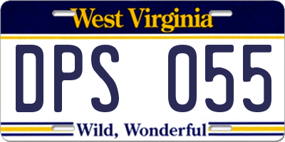 WV license plate DPS055