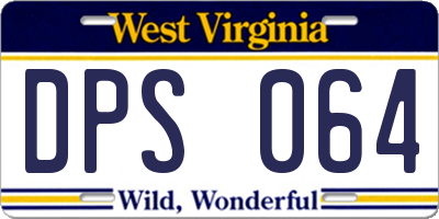 WV license plate DPS064