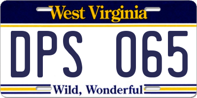 WV license plate DPS065