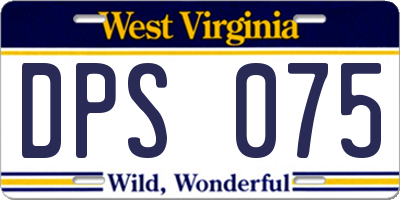 WV license plate DPS075