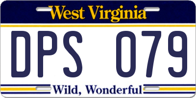 WV license plate DPS079