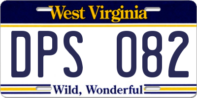 WV license plate DPS082