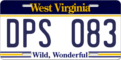 WV license plate DPS083
