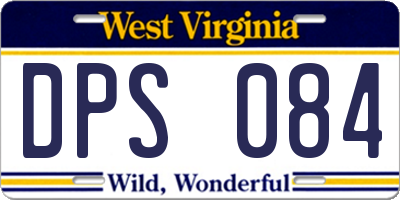 WV license plate DPS084