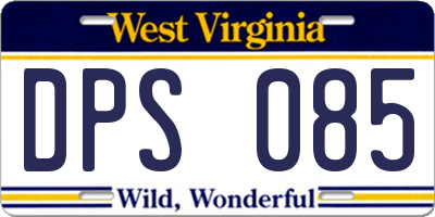 WV license plate DPS085