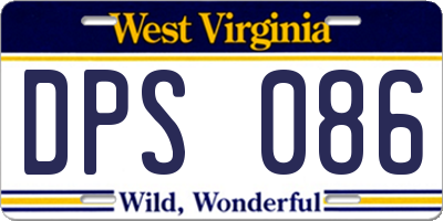 WV license plate DPS086