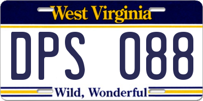 WV license plate DPS088