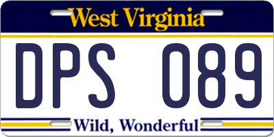 WV license plate DPS089