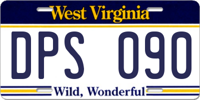 WV license plate DPS090