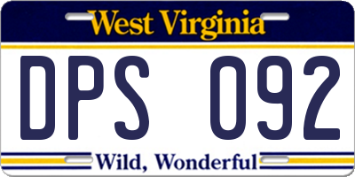 WV license plate DPS092