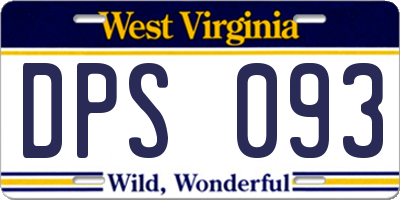 WV license plate DPS093