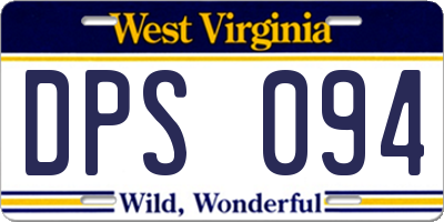 WV license plate DPS094