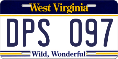 WV license plate DPS097