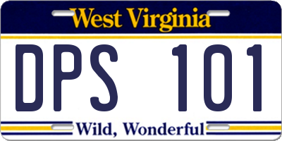WV license plate DPS101