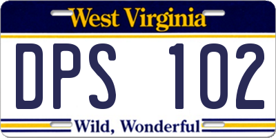 WV license plate DPS102