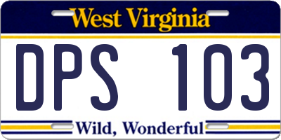 WV license plate DPS103