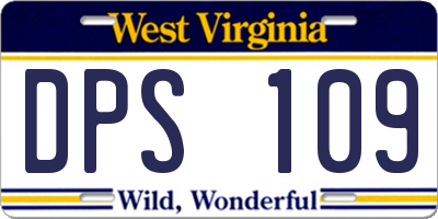 WV license plate DPS109