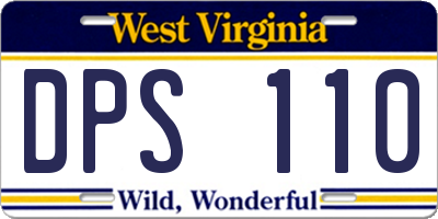 WV license plate DPS110