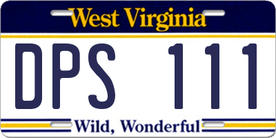 WV license plate DPS111