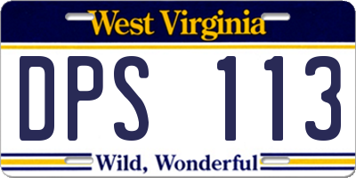 WV license plate DPS113