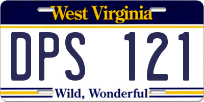 WV license plate DPS121