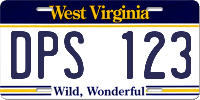 WV license plate DPS123