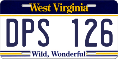 WV license plate DPS126