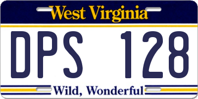 WV license plate DPS128