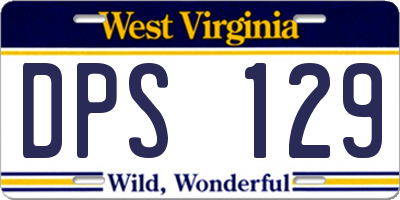 WV license plate DPS129