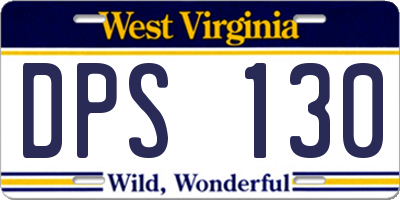 WV license plate DPS130