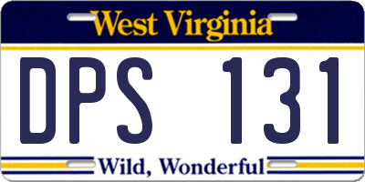 WV license plate DPS131