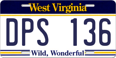 WV license plate DPS136